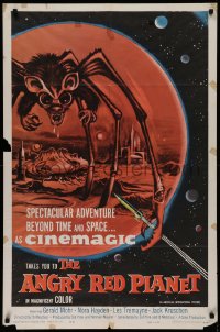4m0614 ANGRY RED PLANET 1sh 1960 great art of gigantic drooling bat-rat-spider creature!
