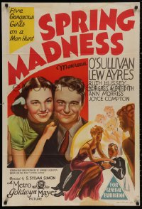 4m0326 SPRING MADNESS Aust 1sh 1938 O'Sullivan & gorgeous girls on a Man Hunt for Ayres, ultra rare!