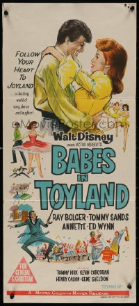 4m0348 BABES IN TOYLAND Aust daybill 1961 Walt Disney, Ray Bolger, Tommy Sanders, Annette, musical!