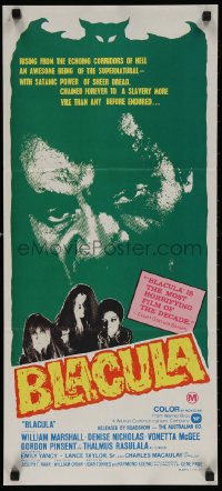 4m0354 BLACULA Aust daybill 1973 black vampire William Marshall is deadlier than Dracula!