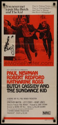 4m0366 BUTCH CASSIDY & THE SUNDANCE KID Aust daybill R1970s Paul Newman, Robert Redford, Ross!