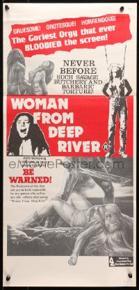 4m0370 CANNIBAL FEROX Aust daybill 1982 Umberto Lenzi's Cannibal Ferox, Woman from Deep River!