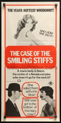 4m0374 CASE OF THE FULL MOON MURDERS Aust daybill 1975 The Case of the Smiling Stiffs, Harry Reems!