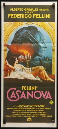 4m0404 FELLINI'S CASANOVA Aust daybill 1977 Il Casanova di Federico Fellini, Donald Sutherland!