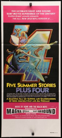 4m0409 FIVE SUMMER STORIES PLUS FOUR Aust daybill 1976 really cool surfing artwork by Rick Griffin!
