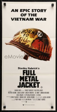 4m0415 FULL METAL JACKET Aust daybill 1987 Stanley Kubrick Vietnam War movie, Philip Castle art!