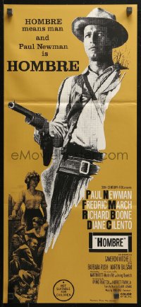 4m0430 HOMBRE Aust daybill 1966 Paul Newman, Fredric March, directed by Martin Ritt, it means man!