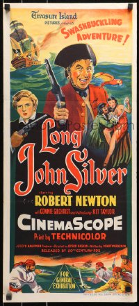 4m0455 LONG JOHN SILVER Aust daybill 1954 Newton as the most colorful pirate of all time, rare!