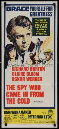 4m0510 SPY WHO CAME IN FROM THE COLD Aust daybill 1965 Richard Burton, Claire Bloom, John Le Carre!