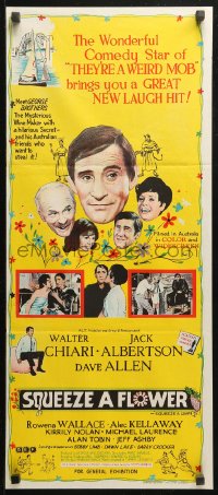 4m0511 SQUEEZE A FLOWER Aust daybill 1970 - Squeeze a Grape, Walter Chiari, Aussie comedy!