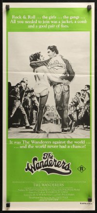 4m0555 WANDERERS green style Aust daybill 1979 Kaufman's 1960s New York City teen gang cult classic!