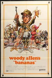 4m0634 BANANAS 1sh 1971 great artwork of Woody Allen by E.C. Comics artist Jack Davis!