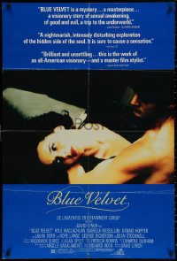 4m0670 BLUE VELVET 1sh 1986 directed by David Lynch, full color Isabella Rossellini, MacLachlan!
