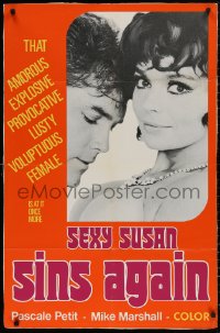 4m0583 SEXY SUSAN SINS AGAIN Canadian 1sh 1971 sexy completely naked Pascale Petit, Jeffrey Hunter!