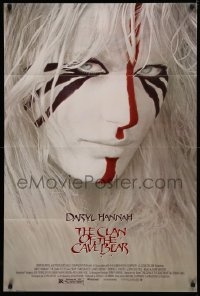 4m0724 CLAN OF THE CAVE BEAR 1sh 1986 fantastic close-up image of Daryl Hannah in tribal make up!