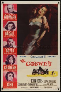 4m0730 COBWEB 1sh 1955 Richard Widmark, Lauren Bacall, Charles Boyer, Gloria Grahame, Gish