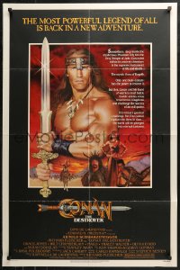 4m0739 CONAN THE DESTROYER 1sh 1984 Arnold Schwarzenegger is the most powerful legend of all!