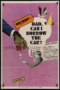 4m0756 DAD CAN I BORROW THE CAR 1sh 1970 cool Walt Disney short about learning to drive!