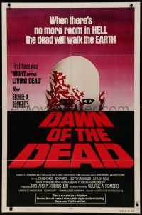 4m0758 DAWN OF THE DEAD 1sh 1979 George Romero, no more room in HELL for the dead, Powers art!