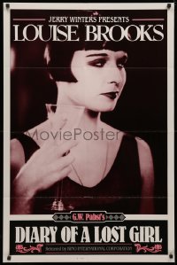 4m0772 DIARY OF A LOST GIRL 1sh R1982 best c/u of bad girl Louise Brooks, G.W. Pabst classic!
