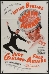 4m0794 EASTER PARADE 1sh R1962 art of Judy Garland & Fred Astaire, Irving Berlin musical