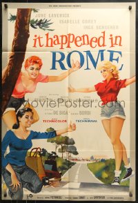 4m0574 IT HAPPENED IN ROME English 1sh 1957 Pietrangeli's Souvenir d'Italie, art of sexy stars!