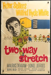 4m0580 TWO-WAY STRETCH English 1sh 1960 prisoner Peter Sellers breaks out of jail & then back in!