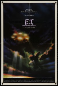 4m0789 E.T. THE EXTRA TERRESTRIAL advance 1sh 1982 different spaceship in clouds art by Alvin!