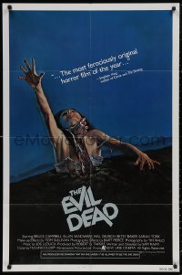 4m0811 EVIL DEAD 1sh 1982 Sam Raimi cult classic, classic Skilsky art of girl grabbed by zombie!