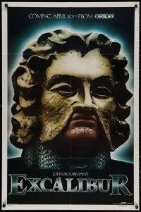 4m0812 EXCALIBUR teaser 1sh 1981 John Boorman directed, Robert Addie as Mordred wearing mask!