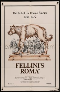 4m0825 FELLINI'S ROMA 1sh 1972 Italian Federico classic, the fall of the Roman Empire!