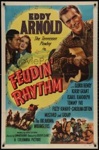 4m0827 FEUDIN' RHYTHM 1sh 1949 Eddy Arnold the Tennessee Plowboy with his guitar!