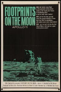 4m0840 FOOTPRINTS ON THE MOON 1sh 1969 the real story of Apollo 11, cool image of moon landing!