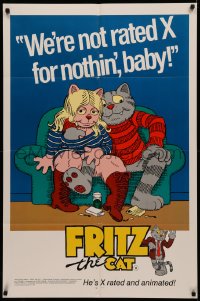 4m0852 FRITZ THE CAT 1sh 1972 Ralph Bakshi sex cartoon, he's x-rated and animated, from R. Crumb!