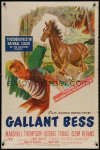4m0859 GALLANT BESS 1sh 1947 art of Marshall Thompson riding Bess the horse!