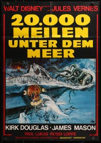 4m0165 20,000 LEAGUES UNDER THE SEA German R1976 Jules Verne classic, cool different art!