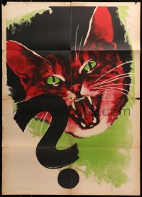 4m0178 DER GEHEIMNIS DER ROTEN KATZE German 1949 The Secret of the Red Cat, iconic poster artwork!