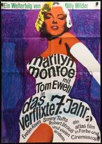 4m0194 SEVEN YEAR ITCH German R1966 Wilder, art of Marilyn Monroe by Dorothea Fischer-Nosbisch!
