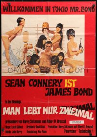 4m0198 YOU ONLY LIVE TWICE German R1970s art of Sean Connery as James Bond by Robert McGinnis!