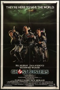 4m0872 GHOSTBUSTERS 1sh 1984 Bill Murray, Dan Aykroyd & Harold Ramis here to save the world!