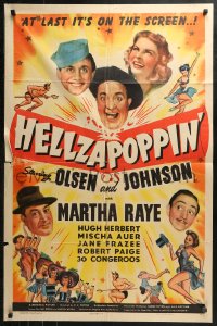 4m0917 HELLZAPOPPIN' style C 1sh 1941 Ole Olsen & Chic Johnson, Martha Raye + sexy art!