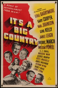4m0955 IT'S A BIG COUNTRY 1sh 1951 Gary Cooper, Janet Leigh, Gene Kelly & other major stars!