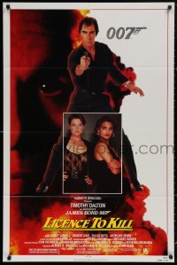 4m0992 LICENCE TO KILL 1sh 1989 Timothy Dalton as James Bond, sexy Carey Lowell & Talisa Soto!