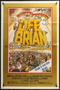 4m0994 LIFE OF BRIAN style B 1sh 1979 Monty Python, Stout art, Graham Chapman, honk if you love him!