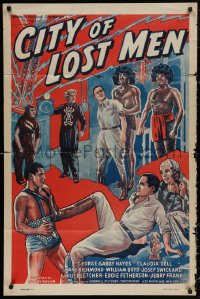 4m1011 LOST CITY 1sh R1942 William Stage Boyd, cool jungle sci-fi serial, City of Lost Men!