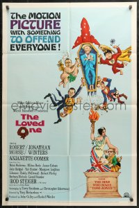 4m1018 LOVED ONE 1sh 1965 Jonathan Winters, a motion picture with something to offend everyone!