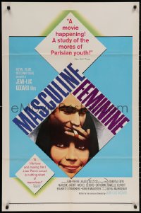 4m1043 MASCULINE-FEMININE 1sh 1966 Jean-Luc Godard's Masculin, Feminin, Jean-Pierre Leaud!