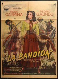 4m0140 LA BANDIDA Mexican poster 1948 completely different full-length art of sexy Rosa Carmina!