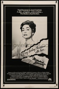 4m1052 MOMMIE DEAREST 1sh 1981 great portrait of Faye Dunaway as legendary actress Joan Crawford!