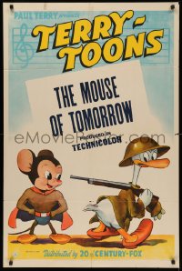 4m1056 MOUSE OF TOMORROW 1sh 1942 Terry-Toons, Mighty Mouse when he was Super Mouse, ultra rare!